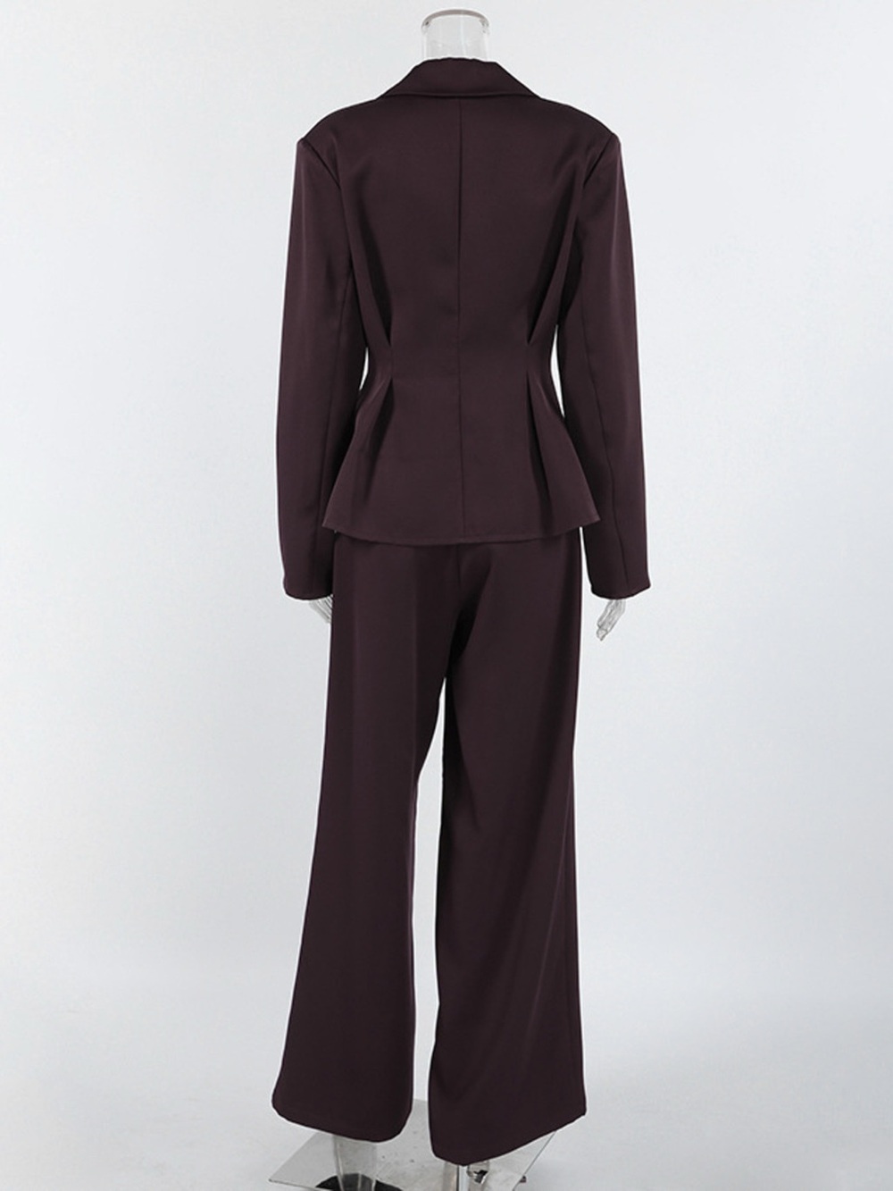 One-Button Blazer and Wide-Leg Pants Set - Picture 7 of 16